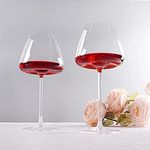 HALAWAKA Lead-Free Crystal Concave Bottom Red Wine Glasses Goblet（2PC) - Black Bow Tie Crystal Wine Glass Champagne Glasses Bordeaux Cocktail Glass Cup