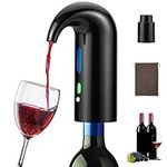 Electric Wine Aerator Pourer, Smart Automatic Wine Dispenser, Filter Aerating Pourer and Decanter Spout, with Vacuum Wine Stopper, Red White Wine Accessories for Wine Enthusiast(Classic Black)