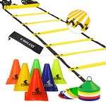 BELCO SPORTS 6 Inch Cones Pack 10,20 Space Markers and 8 Meter Ladder Agility Combos