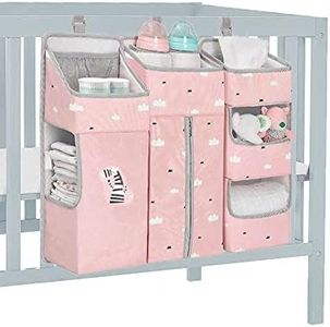 TOCKONIMN Hanging Diaper Caddy Organizer for Baby Crib - 3-in-1 Diaper Stacker for Changing Table Nursery Organization Storage Holder for Baby Essentials Attachment Portable Combining Clothing