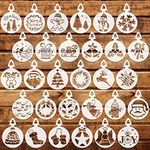 OOTSR 30 Pcs Christmas Coffee and Baking Stencils for Decoration， Cake Embossing Template Cookie Accessories，Latte Art Baking & Hot Chocolate Cupcake Cappuccino Decoration Stencil