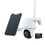 Reolink 3G/4G LTE Security Camera Outdoor Wireless, 2K 4MP PTZ No WiFi Security Camera, 360° Pan-Tilt Go PT Plus+Solar Panel+32GB SD Card, Battery Operated, Time Lapse, Smart Detection, 2-Way Audio