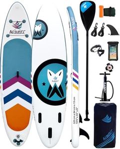 Inflatable Paddle Board for Adult, Paddle Board for All Skill Levels, Wide SUP Board with Primium Accessories Include SUP Carry Bag, Hand Pump, 10L Waterproof Bag and Adj Paddle (Simplicity)