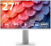 Z-Edge 27 Inch 4K Monitor UHD(3840x2160) IPS Panel 75Hz(DP) LED Monitor, 250 cd/m², HDR10, FreeSync, Flicker Free, HDMI x2, DisplayPort x2, Height & Tilt Adjustable & Pivot - White