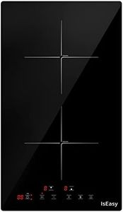 IsEasy Domino Induktionskochfeld mit 9 Leistungsstufen &1-99Min Timer, Boost-Funktion, Induktionskochfeld 2 platten, Induktionskochplatte mit 2 Platten, 29.5cm, 3400W, Schwarz