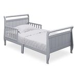 Delta Children Wood Sleigh Toddler Bed, Grey, Crib