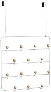 Umbra Estique Multi-Functional Door Hanger with 14 Hooks, No Drilling Over the Door Multi-Organizer, Wall Hanger, White