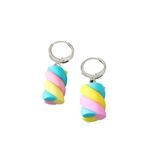 Zenvie Marshmallow Sweets Earrings - Colourful Resin Drop Design, 3cm x 1cm Yellow