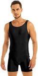 CHICTRY Men's One Piece Sleeveless Gymnastics Leotard Dancewear Bodysuit Costumes Black L