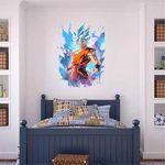 Artistic Decals" Stickers Japanese Comics Dragon Ball Z Goku Saiyan Mural Wall Art Decal Kids Room Anime " Multi Color Vinly Wall Stickers Pack of 1, Size 41X59