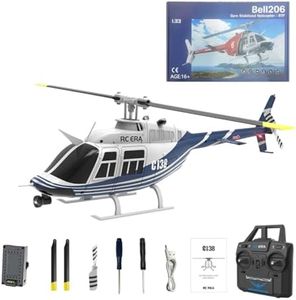 OBIOCKIDAY 1/33 206 Remote Control Helicopter for Adults, 2.4G 6CH 1 Battery RC Helicopter Single-Propeller Flybarles Military RC Aircraft, Airplane RC Flying Plane Gift -RTF