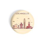 dhcrafts Fridge Magnet Brown Color Los Angeles Glossy Finish Design Pack of 1