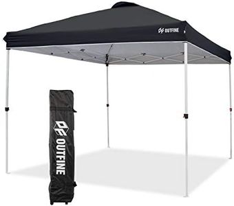 OUTFINE Pop-up Canopy 10x10 Patio Tent Instant Gazebo Canopy with Wheeled Bag,Canopy Sandbags x4,Tent Stakesx8 (Black, 10 * 10FT)
