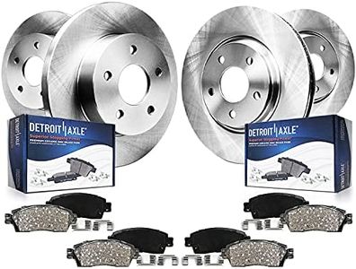 Detroit Axle - Brake Kit for 2007-2017 Jeep Wrangler 18 Wrangler JK Replacement 11.89" inch Front & 12.44" inch Rear Disc Brake Rotors Ceramic Brakes Pads