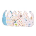 TIDY SLEEP Muslin Pure Cotton 3 Layer Baby Bibs, Ultra Soft Skin Friendly Pure Cotton Baby Bibs Assorted Colour (5)