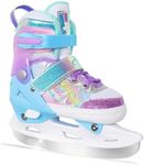 Nattork Girls Ice Skates for Kids 4 Size Adjustable Butterfly Ice Skate with Fleece Lining for Outdoor & Rink Small(10C-13C) Purple