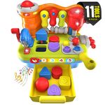 CifToys Musical Learning Workbench Toy for Kids Construction Work Bench Building Tools with Sound Effects & Lights Engineering Pretend Play