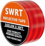 SWRT 2 Inch X 30 FT Reflective Tape Outdoor Waterproof DOT-C2 Fade Resistant Red Reflective Tape Strong Adhesive Safety Warning Tape Reflector Conspicuity Tape for Trailer Trucks Bikes