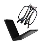 SKYOAK Unbreakable Evolved Folding Reading Glasses For Women Men Blue Light Blocker UV Eyestrain Travel Foldable Portable Compact Readers with Flat Hard Case Pocket Computer Glasses 1.5 BLACK