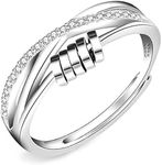 ZEACCT 1 Pcs Anxiety Ring for Women, Women Fidget Rings, Adjustable Fidget Rings, Adjustable Spinner Rings, Fidget Ring, Stress Reliever Spinner Rings, Anxiety Ring, Suitable for Girls Ladies