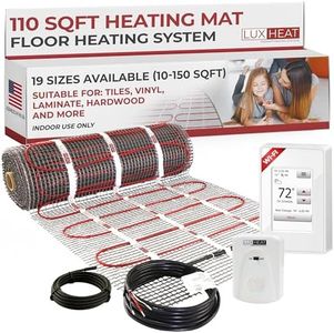 LuxHeat 110 Sqft Mat Kit (120v) Electric Radiant Floor heating System for Tile & Laminate. Underfloor Heating Kit Includes Heat Mat, Alarm & UWG4 OJ Microline WiFi Programmable Thermostat w/GFCI