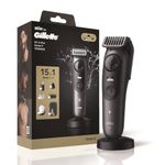 Gillette Series 9 All-in-One Beard & Body Trimmer for Man (by Braun) with Fusion Proglide Razor | ProBlade Technology | 40 length settings with Metal Body | 15-In-1 Pro Kit - Face, Body, Head & Private Parts | 180 Min Runtime | 5 Min Quick Charge | 100% Waterproof with charging stand | Sensitive Body attachment for intimate grooming