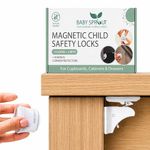 BABY SPROUT® Magnetic Cupboard Locks for Children [12 Locks + 2 Keys + 8 Corner Protectors] | Baby Proofing Child Locks for Kitchen Cupboards, Drawers & Cabinet Lock | No Drilling, 3M Install