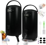 Insulated Beverage Dispenser 3 Gallon, Hot Drink Dispenser with 304 Stainless Steel Interior, Hot Water Dispenser for Parties, Hot Water Urn with Stand for Coffee Chocolate Tea Milk, 2 Pc,Black,NEW