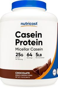 Nutricost Casein Protein Powder 5lb Chocolate - Micellar Casein, Gluten Free, Non-GMO