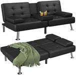 Flamaker Futon Sofa Bed Modern Faux