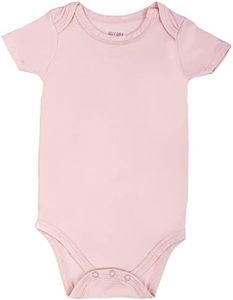GUISBY Rayon Short Sleeve Bodysuit Newborn, Short Sleeve Bodysuits for Baby Girls Light orange