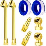 LUMITECO 2 Pack Heavy Duty Air Chuck Set-1/4 Inch Female NPT Closed Ball tire Chuck, Dual Head Air Chuck and Standard Male Quick Plug, Tire Air Fill Kit for Tire Inflator Gauge and Air Compressor