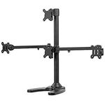 VIVO Steel Quad 13 to 32 inch LED LCD Computer Monitor Heavy Duty Freestanding Mount, 3 Plus 1 Fully Adjustable Stand, Holds 4 Screens, STAND-V104F