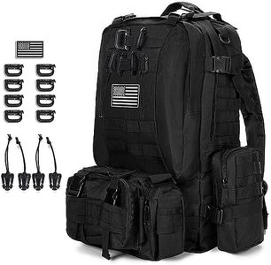 CALUOMATT Military Tactical Backpack for Men, Black Military Backpack for Men and Women, Black, Large, Abl002-black-60