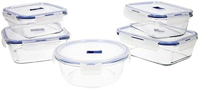 Set en verre hermétique 5 pièces 0,76 + 0,82 + 0,92 + (2x1,22) L
