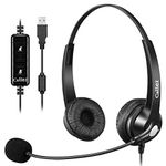 Callez USB Headset with Microphone Noise Cancelling & in-line Control, Wired Computer Headphones for PC Laptop, MS Teams, Skype, Business Office Work Call Center, Clear Calls, All Day Comfort