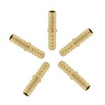 Legines Brass Hose Barb Splicer 3/8" Barbed x 3/8" Barbed Fitting Mender/Joiner/Union (5pcs)