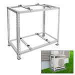 Flehomo Double Levels Ground Stand for Mini Split Air Conditioners Heat Pump System, Heavy Duty Condenser Stand, Ductless Mini Split Bracket for 9,000-18,000 BTU