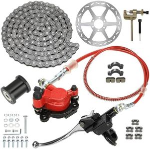 CILOYU Mini Bike Hydraulic Brake Kit + 35 Chain 140 Links Compatible with Baja Doodle Bug DB30 Blitz Dirt Coleman Motovox Predator 79cc 100cc 2.8hp Mini Bike Powersports Parts 180mm Disc Brake Rotor