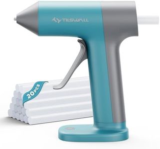 Tilswall Cordless Hot Glue Gun, Rapid 30s Preheat, Mini glue gun and sticks set with 2000mAh Type-C Rechargeable, Smart Power Off, 20 Premium Glue Sticks, Ideal for DIY Crafts, Gift Making Blue