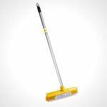 HIC Floor Cleaning Brush Tuffy Brush with Tough bristels with Plastic Coated Long Sturdy Rust Proof Rod for All Kind of Floors (Standard Size Multicolored) (Pack of 3)