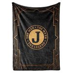 Initial Birthday Gifts for Men, Birthday Gifts for Him, The Man The Myth The Legend Gift Ideas for Dad, Grandpa, Uncle- 300gsm Flannel Blanket- 127cm*165cm-J