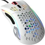 GLORIOUS Gaming Model D- (Small) Wired Gaming Mouse - 61g Superlight Honeycomb Design, RGB, Ergonomic, Pixart 3360 Sensor, Omron Switches, PTFE Feet, 6 Buttons - Glossy White