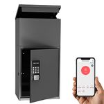 WeHere Package Delivery Box & Mailbox, Smart Lock & Anti-Theft Design, Lift Lid Delivery Small Parcel, Time Period Password Open Door Delivery Large Parcel, Secure drop box Great for Patios, Porches