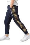 Rolanko Boys' Fleece Jogger Pants, Basic Active Athletic Jogger Sweatpants with Pockets for Youth Boys Kids Dark Blue