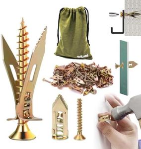 Self Drilling Drywall Anchors and Screws Kit,2026 New Heavy Duty Wall Anchors,No Drill or Holes in Wall Mounting Hardware Repair Tools for Pictures and Furniture,TV, Shelf Straps (50, 1.18IN)