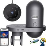 Wolmds WiFi Automatic Fish Feeder with HD Camera, Smart Aquarium Auto Feeder, App Control (2.4G/5G),Timer, USB Charging, 230ML Dry Food Storage, Precision Portion Dispenser, Vacation Care (Dark Grey)