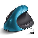 Woddlffy Ergonomic Mouse Wireless,Rechargeable Vertical Mouse Souris Verticale Sans Fil with 6 Buttons 1000/1200/1600 DPI Computer Mouse for Laptop(Right Handed Blue)