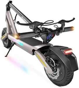 ECOROAD Commuter Electric Scooter ET6, 800W Motor, 35-Mile Range, 10" Air-Filled Tires, 28 MPH Top Speed, 330 LB Capacity, App Control, Dual Suspension, and Wide Deck Light Green