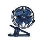 Khaitan Chotu Mini USB Charging Fan 100mm | Multi-Clip Function | Rechargeable Battery | 5-Hr Back-up | Silent Operation | Portable | Blue